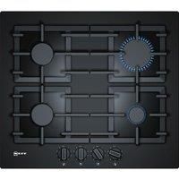 NEFF T26CS49S0 N70 59cm Four Zone Gasonglass Hob Black With Cast Iron Pan Stands