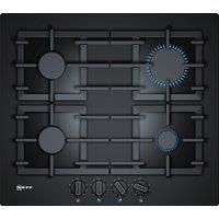 NEFF T26CS49S0 N70 59cm Four Zone Gasonglass Hob Black With Cast Iron Pan Stands