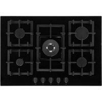 Neff T27CS59S0 75cm Five Zone Gasonglass Hob Black With Cast Iron Pan Stands
