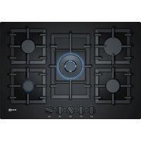 Neff T27CS59S0 75cm Five Zone Gasonglass Hob Black With Cast Iron Pan Stands