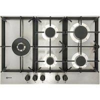Neff T27DS79N0 75cm Five Burner Gas Hob Stainless Steel With Cast Iron Pan Stands