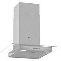 Neff D64GBC0N0B 60cm Chimney Cooker Hood with Flat Glass Canopy - Stainless Steel