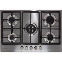 NEFF T27BB59N0 N50 75cm Five Burner Gas Hob With Cast Iron Pan Stands  Stainless Steel