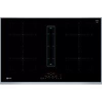 Neff T48TD7BN2 N70 80cm Touch Control 2 Combi Zone Induction Hob With Builtin Extractor  Black w/ Stainless Steel Trim