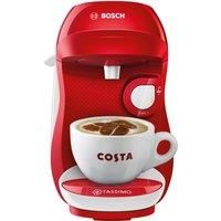 Tassimo Bosch TASSIMO Happy TAS1006GB Coffee Machine, 1300 Watt, 0.7 Litres - Red & White