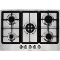 Bosch PGQ7B5B90 75cm Five Burner Gas Hob With Cast Iron Pan Stands  Stainless Steel