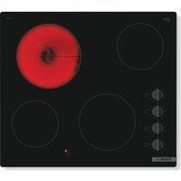 Bosch PKE611CA3E Serie 2 60cm 4 Zone Frameless Ceramic Hob Black Glass