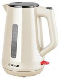 Bosch MyMoments Delight TWK1M127GB Plastic Cordless Kettle, with dual sided water gauge, 1.7 Litres, 3000W - Cream