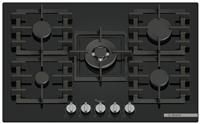 Bosch PPQ7A6I40 Series 6 75cm 5 Burner Gas Hob in Black Glass Wok