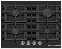 Bosch PNP6B6K40 Series 4, Gas Hob, 60 cm, Tempered Glass, Cast Iron Grills, Dishwasher Safe, Black