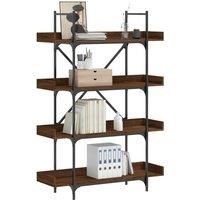 Bookcase 4-Tier Brown Oak 100x33x145.5 cm Engineered Wood