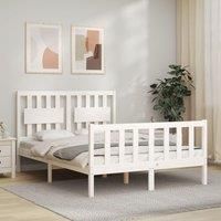 Bed Frame with Headboard White 120x200 cm Solid Wood