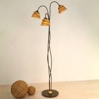 Hollnder Impressive floor lamp SNAIL 3-bulb brown-gold