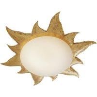 Hollnder Golden ceiling lamp NOVA GOLD w. opal glass shade