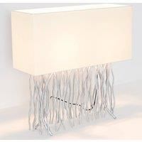 Hollnder Capri table lamp, angular, ecru/silver