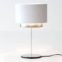 Hollnder Mattia table lamp, oval, double, white/silver
