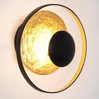 Hollnder Satellite wall light, 19 cm black and gold