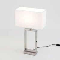 Hollnder Sprazzo table lamp base silver fabric shade, white