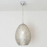 Hollnder Cavalliere pendant light, silver, 34 cm