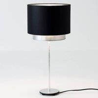 Hollnder Mattia table lamp, black/silver chintz