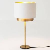 Hollnder Mattia table lamp, white/gold Perla silk