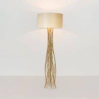 Hollnder Capri floor lamp, gold/ecru, height 155 cm, hammered iron