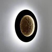 Hollnder LED wall light Luna Piena, brown-black/gold, 80 cm