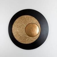Hollnder LED wall light Urano, brown-black/gold, 120 cm, iron