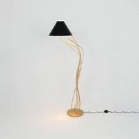 Hollnder Ischia floor lamp, 1-bulb, black/gold