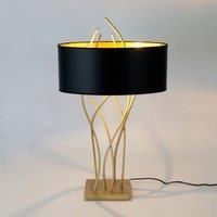 Hollnder Elba oval table lamp, gold/black, height 75 cm, iron