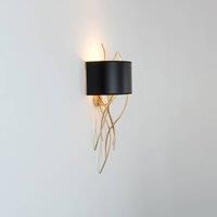 Hollnder Elba Corto wall light, 1-bulb, black/gold