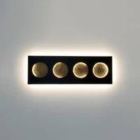Hollnder Fasi Della Luna LED wall light, black/gold