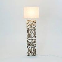 Hollnder Tremiti floor lamp, wood-coloured/beige, height 160 cm, wood