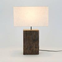 Hollnder Montecristo table lamp, wood-coloured/beige, height 59 cm, wood