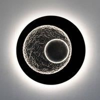 Hollnder LED wall light Urano, brown-black/silver, 85 cm, iron