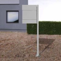 Absolut/ Radius Letterman V letterbox newspaper slot + post silver