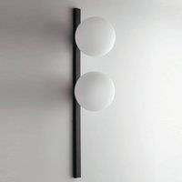 Eco-Light Pluto wall light in black and white, 2-bulb
