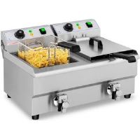 Royal Catering Factory second Electric Deep Fat Fryer - 2 x 10 litres - drain taps - 230 V RCEF 10DB