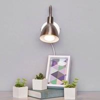 Lindby Amrei wall lamp, dimmable, nickel matt