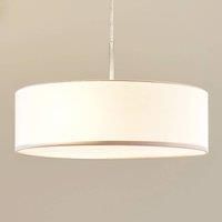 Lindby Cream-coloured fabric LED pendant light Sebatin