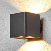 Lucande Graphite grey Aaron LED outdoor wall light