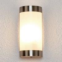 Lindby Outdoor Wall Light /'Alvin/' (Modern) in Silver Made of Stainless Steel (1 Light Source, E27) from Wall lamp for Exterior/Interior Walls, House, Terrace und Balcony