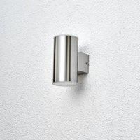 LED Outdoor Wall Light /'Morena/' (Modern) in Silver Made of Stainless Steel (2 Light Sources,) from Lindby | Wall lamp for Exterior/Interior Walls, House, Terrace und Balcony