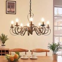 Lucande 8-light chandelier Caleb in a country house style