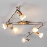 Marena wooden ceiling light, 6-bulb