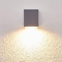 Outdoor Wall Light /'Jovan/' (Modern) in Silver Made of Aluminium (1 Light Source, GU10) from Lindby | Wall lamp for Exterior/Interior Walls, House, Terrace und Balcony