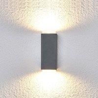 Lindby 2-light dark grey outdoor wall lamp Jovan