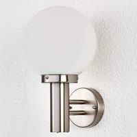 Lindby Outdoor Wall Light /'Nada/' (Modern) in Silver Made of Stainless Steel (1 Light Source, E27) from Wall lamp for Exterior/Interior Walls, House, Terrace und Balcony