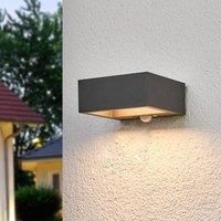Solar-powered LED outdoor wall light Mahra, sensor