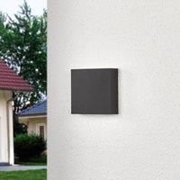 Lucande Square LED outdoor wall light Trixy, graphite grey